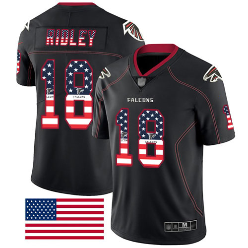 Atlanta Falcons Limited Black Men Calvin Ridley Jersey NFL Football #18 Rush USA Flag->women nfl jersey->Women Jersey